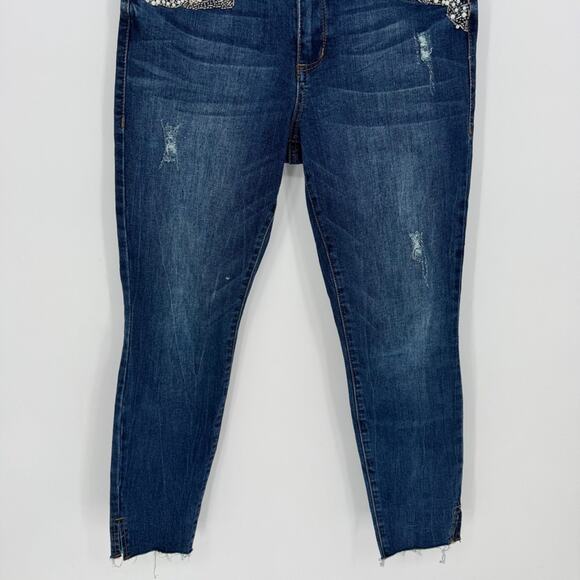 STS Blue Emma Ankle Skinny Jeans Women  Distressed Embellished Pockets Size 27 - Picture 3 of 7